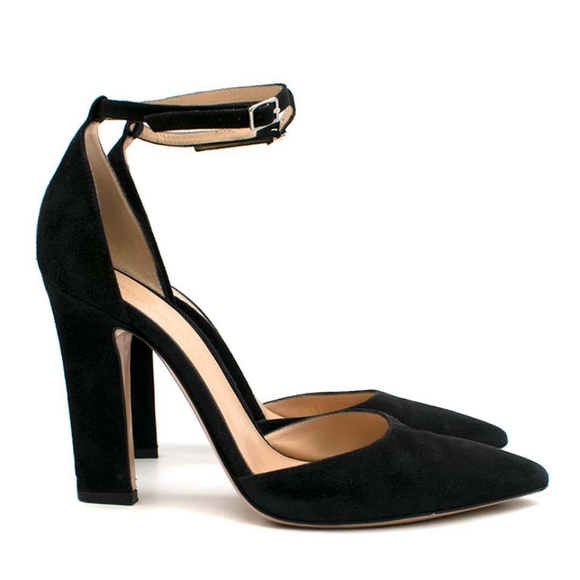 Gianvito Rossi Mila Suede Ankle Strap D'orsay Pumps - Picture 2 of 8
